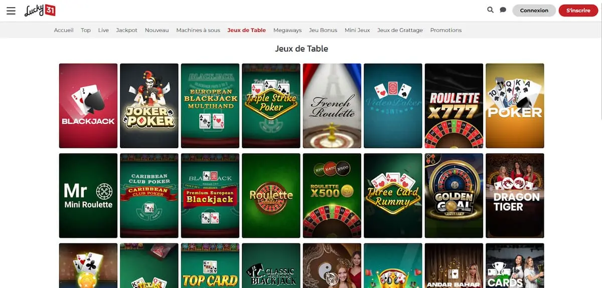 Connexion à votre compte Lucky 31 Casino